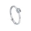 Anillo de Plata Esterlina 925 para Mujer Estilo Japonés y Coreano Simple Lujo Ligero Anillo de Diamante Cuadrado Diseño Nicho Ins Anillo Cerrado para Dedo Joyería al por Mayor