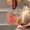 Bolso de Vidrio de Borosilicato Alto Alta Apariencia Ligeramente Intoxicado Taza para Cócteles de Jugo de Fruta Transparente Taza para Té de Frutas Fabricante Creativo Venta al Por Mayor