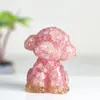 [Teddy de Vestir] Enfeites de filhote de vestir Desktop adoráveis decorativos produção de resina e cristal natural