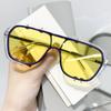 TikTok Explosiones Gafas de Sol Conectadas de Marco Grande Personalizadas Sentido de Alta Gama Mismo Estilo para Hombres y Mujeres Gafas de Sol Anti-ultravioleta Estilo Coreano Gafas de Sol
