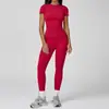 Conjunto de Yoga Escovado Transfronteiriço, Roupas de Yoga Gola Redonda Slim Fit para Mulheres, Roupas Esportivas Fitness para Corrida ao Ar Livre de Alta Intensidade 8455