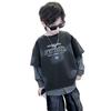 Sudadera Falsa de Dos Piezas para Niños, Nuevo Estilo Primavera y Otoño 2026, Top Casual de Moda y con Estilo para Niños Mayores, Moda Urbana