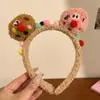 Faixa de Cabelo de Pelúcia Cartoon Fofa para Lavar o Rosto de Mulheres, Faixa Especial para Aplicar Máscaras Faciais, Faixa de Cabelo Antiderrapante para Outono e Inverno para Lavar e Cuidados