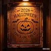 Nuevo producto transfronterizo: letrero de puerta de madera plano para Halloween, decoración de pared creativa, letrero de decoración navideña, venta al por mayor del fabricante