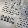 Muñeca de Costura Oscura Conejo de Terror de Nicho Pegatinas para Uñas Arte de Uñas Sexy DIY Metal Líquido Luna Clavos Cruzados