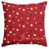 Produto Novo Mais Quente da Amazon Fronha Estampada de Linho Dia da Independência Cor Azul Vermelha e Branca Decoração de Sala de Estar Venda Direta da Fábrica