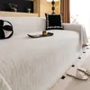 Manta de sofá de chenilla de alta gama en tono crema, estilo nuevo otoño/invierno 2026, funda de sofá antideslizante de una pieza