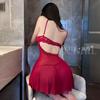 Lencería Sexy con Tirantes de Encaje, Atractivo Camisón para Mujer con Abertura Frontal, Malla Transparente, No Necesita Quitarse, Pijama 1313