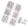 Caja de 6 compartimentos ss6-ss20 diamantes de imitación para decoración de uñas Guomao A diamantes de imitación de vidrio de base plana decoraciones de uñas diy materiales hechos a mano