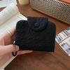 Monedero plisado vintage Ins Niche para mujer, bonito monedero de tela para guardar monedas, tarjetas de identificación, tarjetero multicapa, bolso para auriculares