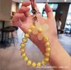 Cuentas de Color Macaron Flor Grande Cadena para Teléfono Móvil Colgante de Cuenta Correa para Teléfono Móvil Estilo Ins Japonés y Coreano Llavero Hecho a Mano