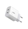 Carregador Duplo 40W Padrão Europeu, Adequado para Adaptador de Carregamento Rápido Duplo Tipo-C de 20W da Apple, Carregador Duplo 40W Padrão Australiano