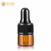 Spot Wholesale Botella de Vidrio Marrón Pequeña de 1ml 2ml 3ml para Dispensar Aceite Esencial Botella Marrón con Tubo Botella de Muestra Material de Empaque