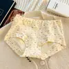 Pantaletas de pierna plana para mujer, florales y de lunares, tiro medio, transpirables, 10A, entrepierna extendida, pantaletas de algodón puro para mujer, bóxers de algodón para mujer