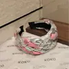 Diadema Trenzada Tejida a Mano de Cuatro Estaciones para Cráneo Alto con Ala Ancha Diadema de Cuero con Lentejuelas y Trenza de Pelo Pinza para el Pelo Retro de Lujo Ligero