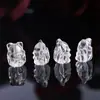 Zorro Blanco de Cristal Natural Tallado a Mano Zorro de Nueve Colas Zorro Moe Accesorios Diy Cadena para Teléfono Móvil con Cuentas Bolso Colgante Joyería