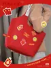 Bolsa de Feltro de Ano Novo Bolsa Tote de Feltro Semelhante ao Estilo Xiaohongshu Bolsa Tote de Alta Qualidade Bolsa de Mão Logotipo Personalizado Bolsa de Presente