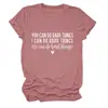 Puedes Hacer Cosas Difíciles Estilo Europeo y Americano Ebay Amazon Sencilla y Elegante Camiseta de Manga Corta con Cuello Redondo para Mujer