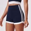 Pantalones Cortos de Yoga de Color Contrastante Transfronterizos Estilo Nube de Cintura Alta Melocotón Ajustados que Levantan los Glúteos Control de Abdomen Ropa Exterior Pantalones Deportivos de Fitness