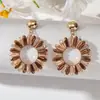 Pendientes Tejidos de Cristal con Círculo de Flores de Colores Lujo Accesible Nicho Pendientes de Gama Alta Moda Europea y Americana Pendientes Elegantes para Mujer