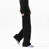 Pantalones Deportivos de Chándal para Hombre Otoño Invierno Moda Estilo Americano Parche Diagonal Curvados Color Sólido de Moda Pierna Ancha