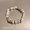 Pulsera de cerámica hecha a mano de nuevo estilo étnico chino, pulsera de estilo nacional para mujer, pulsera de cuentas, 2023 Verano nuevo