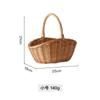 Cesta de Mão Tecida em Vime Artesanal, Cesta de Armazenamento de Frutas Tecida em Rattan, Cesta Tecida de Bambu, Cesta de Legumes, Cesta de Piquenique, Cesta de Armazenamento