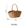 Bolsa de Palha Trançada Artesanal Cesta de Palha para Armazenamento de Frutas Cesta de Bambu Trançado Cesta de Bambu Cesta de Legumes Cesta de Piquenique Armazenamento