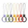 Cordão Lanyard com Anel de Silicone de Urso Anel Pequeno Lanyard Pingente de Silicone Desenho Animado Fofo Chaveiro Cordão para Celular Tendência