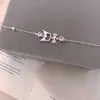 Serie Rosa Dulce Sencillo Versátil Fresco Pulsera de Estrella y Luna Diseño de Moño Tridimensional Estrella de Cinco Puntas Sentido del Diseño Joyería de Mano