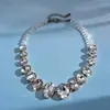 Colar Europeu e Americano Transfronteiriço com Contas de Cristal e Cravejado de Diamantes Corrente de Clavícula Estilo Corte Retrô Joia de Senso de Design de Nicho Venda por Atacado