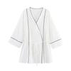 Aliexpress Comercio Exterior Transfronterizo Ropa Europea y Americana Verano 2025 Nuevo Estilo Ribeteado Chaqueta Cruzada Pantalones de Pierna Ancha