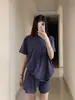 Venta de liquidación: Conjunto de Camiseta de Manga Corta Holgada y Cómoda Estilo Americano y Shorts, Conjunto de Pijama Ropa de Casa Suave y Amigable con la Piel para Mujer