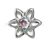 Arete de Titanio Jiangtai F136 con Flor Pequeña Incrustada con Circonita, Moderno Cuerpo de Aleación de Titanio G23 Joyería para Piercing Arete para Hélice de Oreja