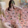Pijamas de verano para mujer, sueltos, de talla grande, bonitos y bonitos, de manga corta, para estudiantes, estilo coreano, ropa de abrigo, ropa para el hogar, traje