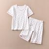 Conjunto infantil de shorts e camiseta de manga curta para meninos e meninas, roupa de casa, algodão com amônia, solto, popular, Songyou xisongwu, exportação para o Japão A