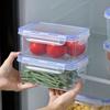 Recipiente rectangular para conservar la frescura Transparente Sellado Apto para microondas Resistente al calor Plástico Recipiente para alimentos Cocina Refrigerador con tapa Recipiente para guardar frutas