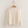 26049 Cárdigan fresco y delicado estilo japonés con bordado floral integral para mujer, tejido de punto otoño 2026