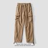 Pantalones para Hombre Primavera y Otoño Nuevos Pantalones Casuales para Hombre Algodón Puro Lavado Rectos Marca de Moda Pantalones de Grulla para Hombre Color Sólido Pantalones de Otoño