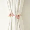 Nuevos sujetacortinas de hoja de cloisonné transfronterizos, dulces, elegantes, versátiles, decoraciones de hebillas de cortina sin perforación