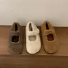 Aumento de 5cm na Altura Interna! Sapatos de Pelúcia de Batata Pequena Macios e Fofos com Lã, Sapatos Mary Jane, Sapatos Birkenstock para Mulheres, Sapatos de Algodão Quentes com Sola Grossa de Inverno
