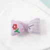 Nuevos Zapatos y Calcetines para Bebé con Bordado de Cuadros Florales y Lazo, Estilo Pastoral Fresco, Accesorios para el Cabello DIY, Ligas para el Cabello, Pinzas para el Cabello y Accesorios