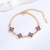 Pulsera Trébol de Cuatro Hojas de la Suerte Tesoro de Color Seiko Estilo Caliente Transfronterizo para Mujer Lujo Accesible Ins Elegante Joyería de Mano de Alta Gama Venta al por Mayor