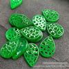 Pingente de gota d'água oca verde seco de jade natural contas de marca de jade de cristal faça você mesmo joias artesanais brincos acessórios