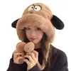 Perro de Dibujos Animados Invierno Peludo Otoño e Invierno Ciclismo Cálido Grueso Lindo Protección para Orejas Sombrero Versátil Pañuelo para la Cabeza Sombrero para Mujer