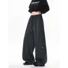Calça Esportiva Casual Plus Size Bordada Masculina Tamanho Grande Retro Outono Marca da Moda Tie-Dye Tamanho Americano Solta Reta Perna Larga