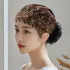 Chapéu de Renda Bordado Estilo Estrangeiro Flores de Cabelo Branco Quatro Estações Contas Baotou Versátil Moda Renda Chapéu de Mãe Conveniente Novo Lenço de Cabeça