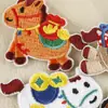 Nueva Etiqueta Bordada Autoadhesiva de Animales Caricatura Pony Accesorios DIY Funda de Teléfono Móvil Accesorios para Taza de Agua Pegatinas de Tela