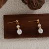 S925 Sterling Silver Natural Pearl Caibao Brincos Femininos High-end Light Luxury Vintage Brincos Little Red Book TikTok Explosions
