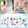 Pegatinas de Tatuaje de Astronauta con Purpurina para Niños Impermeables y de Larga Duración para Brazos de Hombres y Mujeres Astronauta, Cohete, Planeta Lindos y Compactos